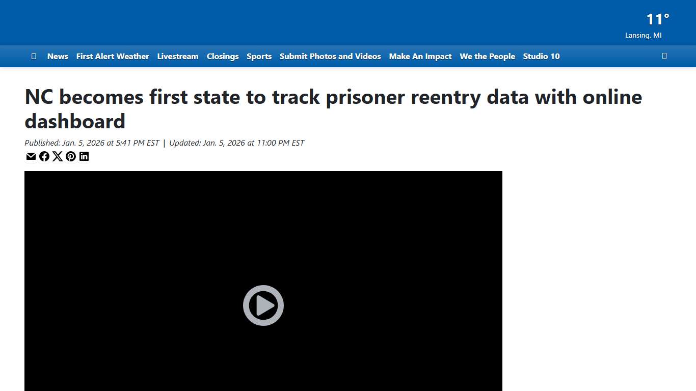 NC becomes first state to track prisoner reentry data with online dashboard